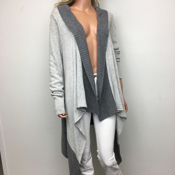 Asymmetrical Hem Color Block Cardigan Sweater - Picture 2 of 7